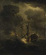 Peter Monamy Loss of HMS Victory, 4 October 1744 Spain oil painting artist